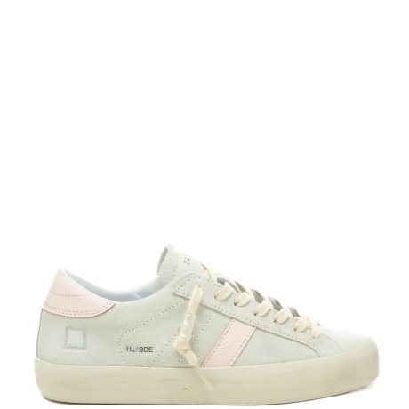 sneakers da donna hill low in vera pelle con inserti a contrasto bianco latte