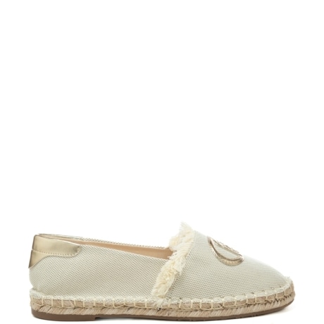 espadrillas da donna CAPRI 01 con inserti laminati e frange frontali canvas 