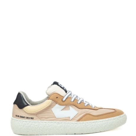 sneakers da uomo in tessuto tecnico con inserti a contrasto nude