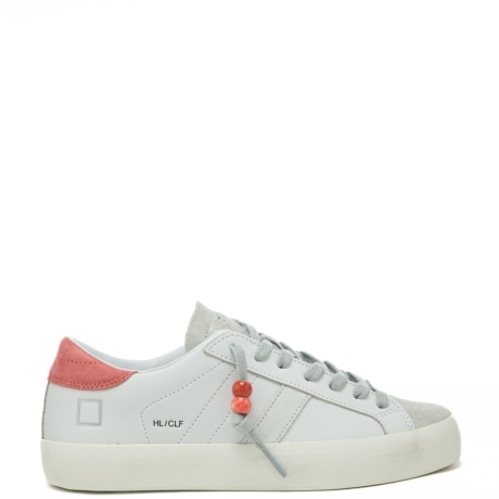  sneakers da donna hill low in vera pelle con inserti a contrasto bianco corallo