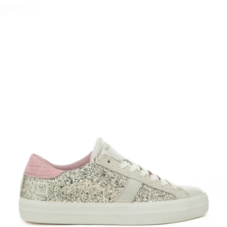 sneakers da donna HILL LOW con tomaia glitterata platino
