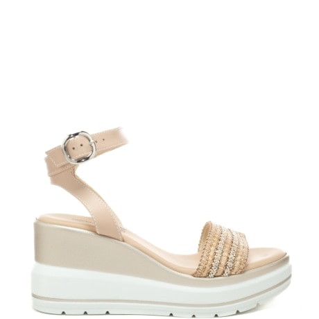 scarpe alte da donna con dettagli in metallo beige 