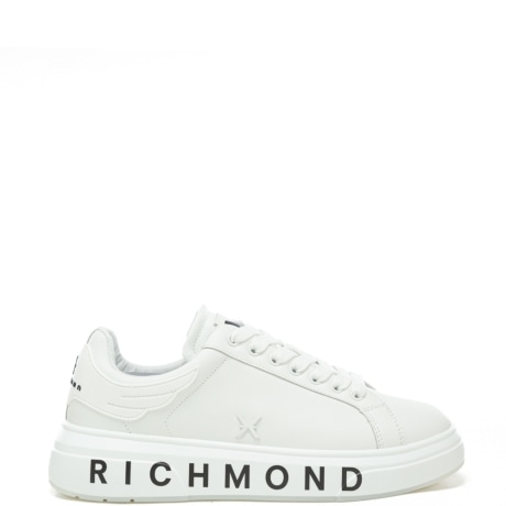  sneakers da uomo con logo lettering stampato sulla suola bianche 