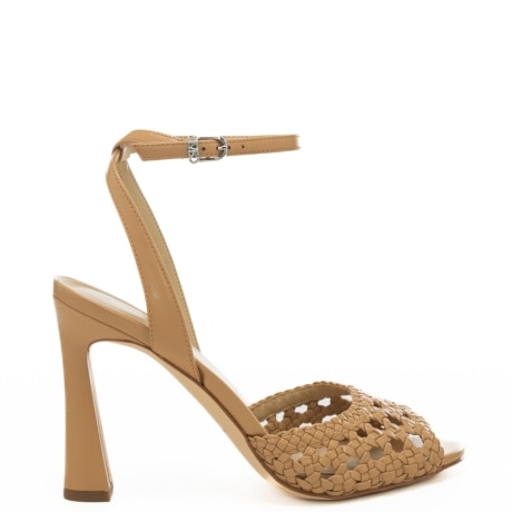 scarpe alte da donna ROSIE HIGH in pelle intrecciata beige 