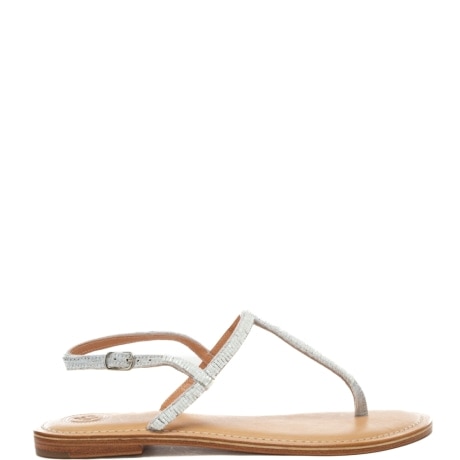 sandali infradito da donna con inserti perline bianco 