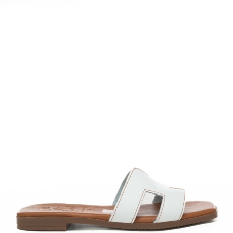 scarpe basse da donna con cuciture a contrasto bianco