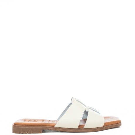 scarpe basse da donna con fasce a incrocio bianco