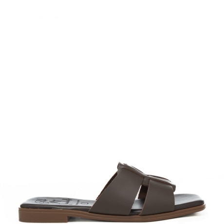 scarpe basse da donna con fasce a incrocio marrone