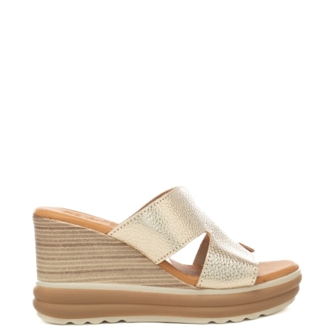 scarpe alte da donna con tomaia laminata martellata champagne 