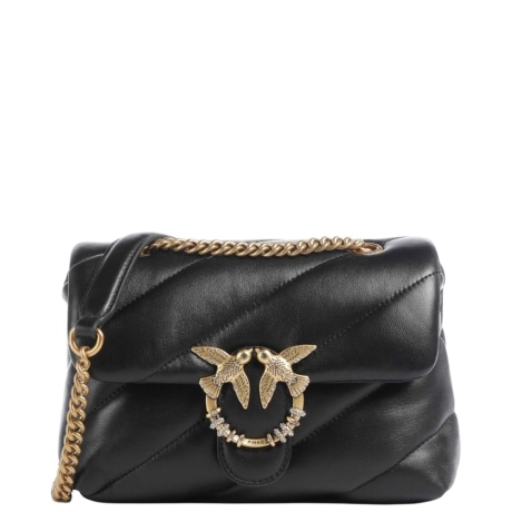 Borsa a tracolla Mini Love Bag Puff in nappa trapuntata con fibbia gioiello