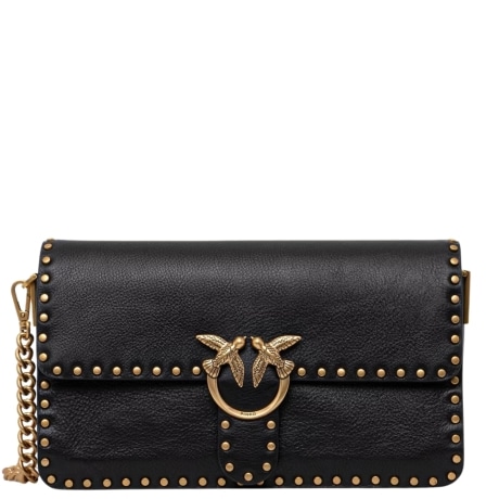 Borsa a tracollA da donna LOVE ONE SLOUCHY in pelle NERA