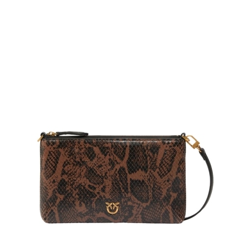 Pochette a tracolla Mini Flat Horizontal in pelle stampa pitone