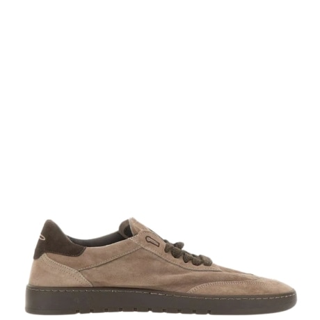 sneakers uomo piumha studio in pelle scamosciata con dettagli a contrasto taupe