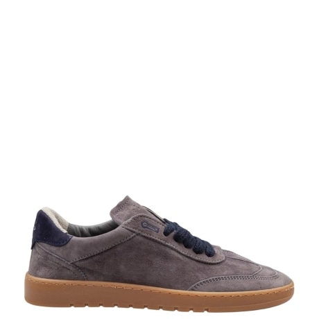 sneakers con inserti in pelle scamosciata grigio blu