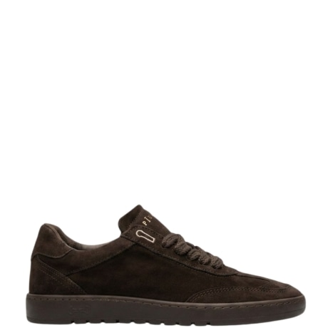 sneakers uomo piumha studio in pelle scamosciata con dettagli a contrasto marrone