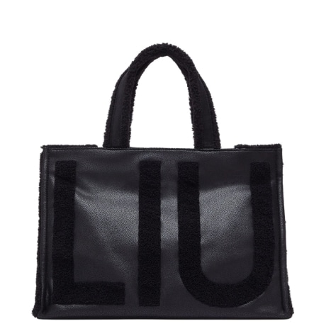 Tote bag grande con logo nera