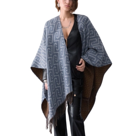 Poncho DOUBLE LOGO monogram jacquard denim