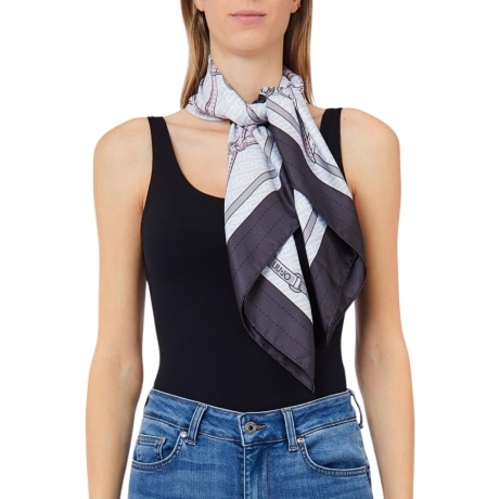 Foulard grande con cinturini nero