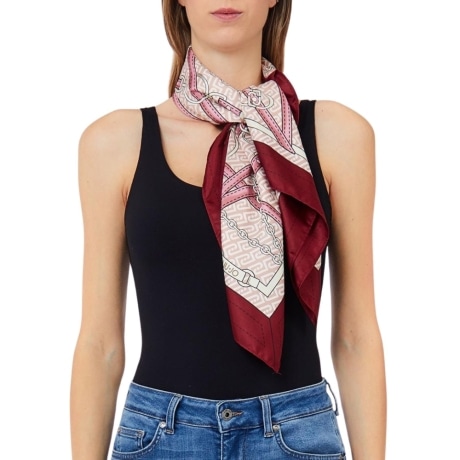 Foulard grande con cinturini bordeaux