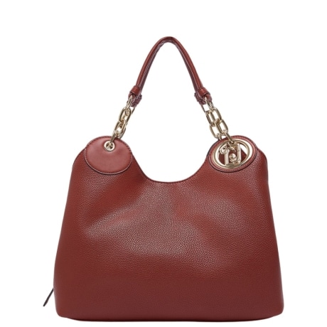 Borsa a spalla satchel media in pelle bordeaux