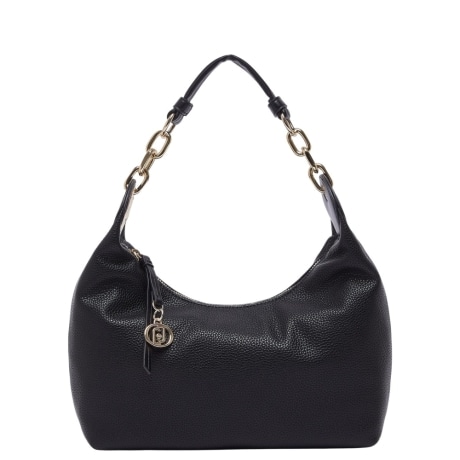 Borsa a spalla in pelle nera