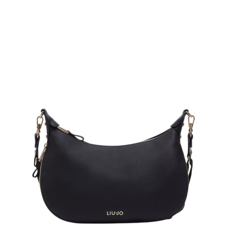 Borsa a spalla hobo piccola in pelle nera
