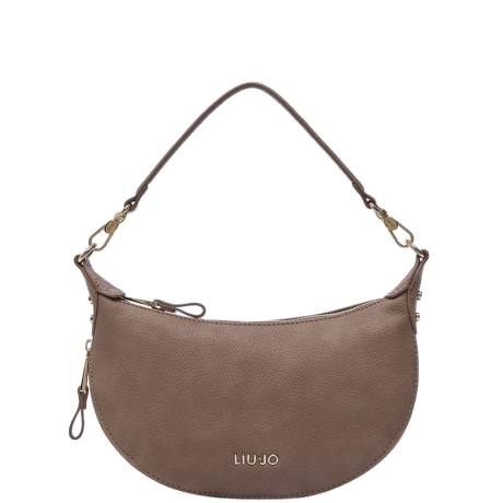 Borsa a spalla hobo piccola in pelle caffe