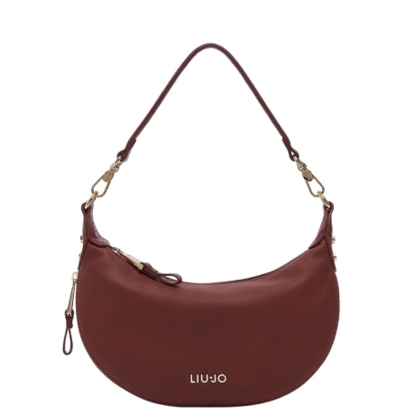 Borsa a spalla hobo piccola in pelle bordeaux