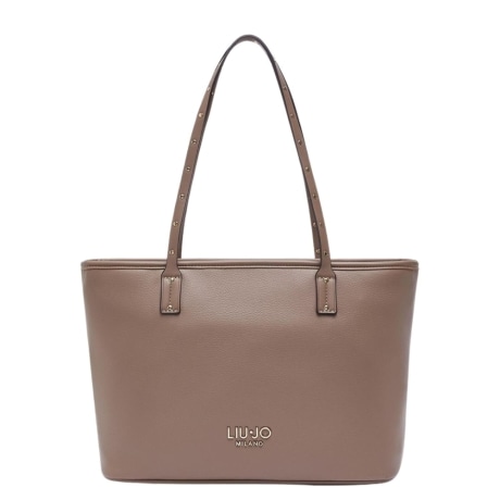 Borsa a spalla tote  in pelle marrone