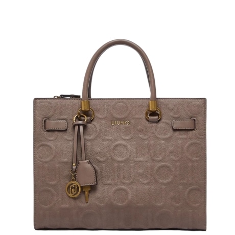 BORSA A SPALLA DONNA logata in pelle MOCHA
