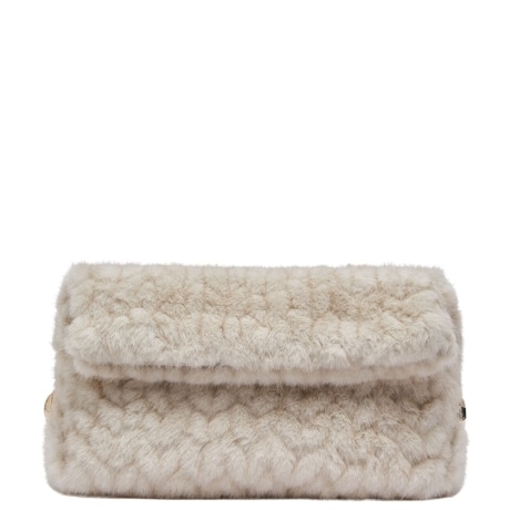 Borsa Riccy in pelliccia sintetica crema