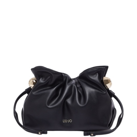 Borsa a mano Riccy piccola in pelle nera