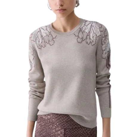 Maglia jacquard BIANCO LANA