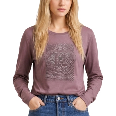 T-shirt manica lunga GLACE con strass