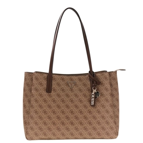 Shopping bag Noelle II con logo all over MARRONE