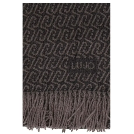 Stola con logo monogram nera