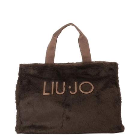 Borsa tote grande in teddy TESTA DI MORO