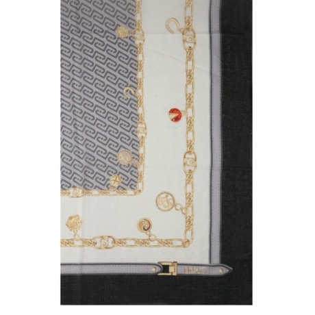 Foulard grande con stampa charms NERO
