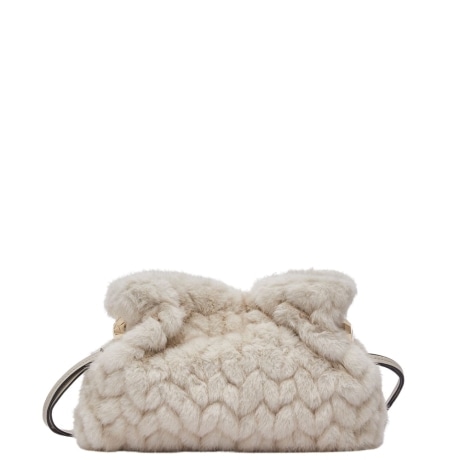 Borsa Riccy piccola in pelliccia sintetica crema