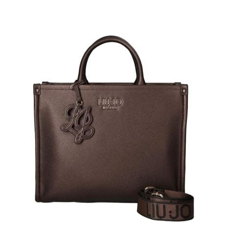Borsa a mano media in pelle testa di moro