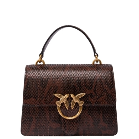 borsa a mano mini love bag one top handle light in pelle con stampa pitone