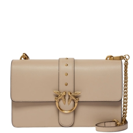 Borsa a mano media Love Bag One in pelle New Buckle BEIGE GRIGIO