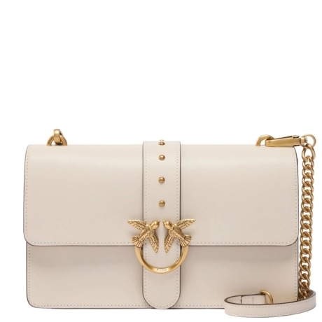 Borsa a mano media Love Bag One in pelle New Buckle AVORIO ORO