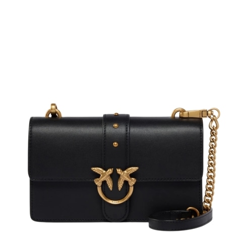 Borsa Pinko Love One MINI Classic in Pelle NERO ORO
