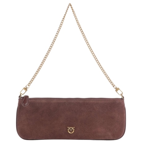 BORSA A SPALLA lat Horizontal IN pelle ruvida castano intenso