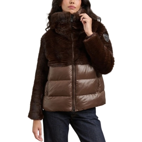FANEVIL ECO FUR NYLON JACKET MARRONE