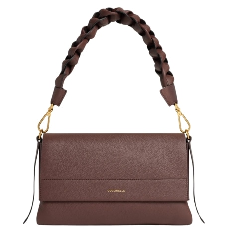 borsa a spalla da donna boheme grana double in vera pelle borgogna