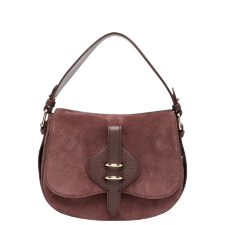 borsa a mano Coccinelle Mavery small in pelle scamosciata berry