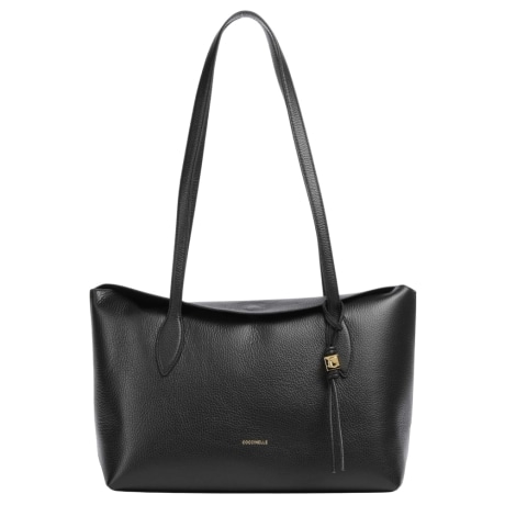 Borsa shopper Thess in pelle nera