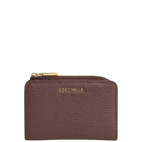 portafoglio piccolo da donna metallic soft in vera pelle berry